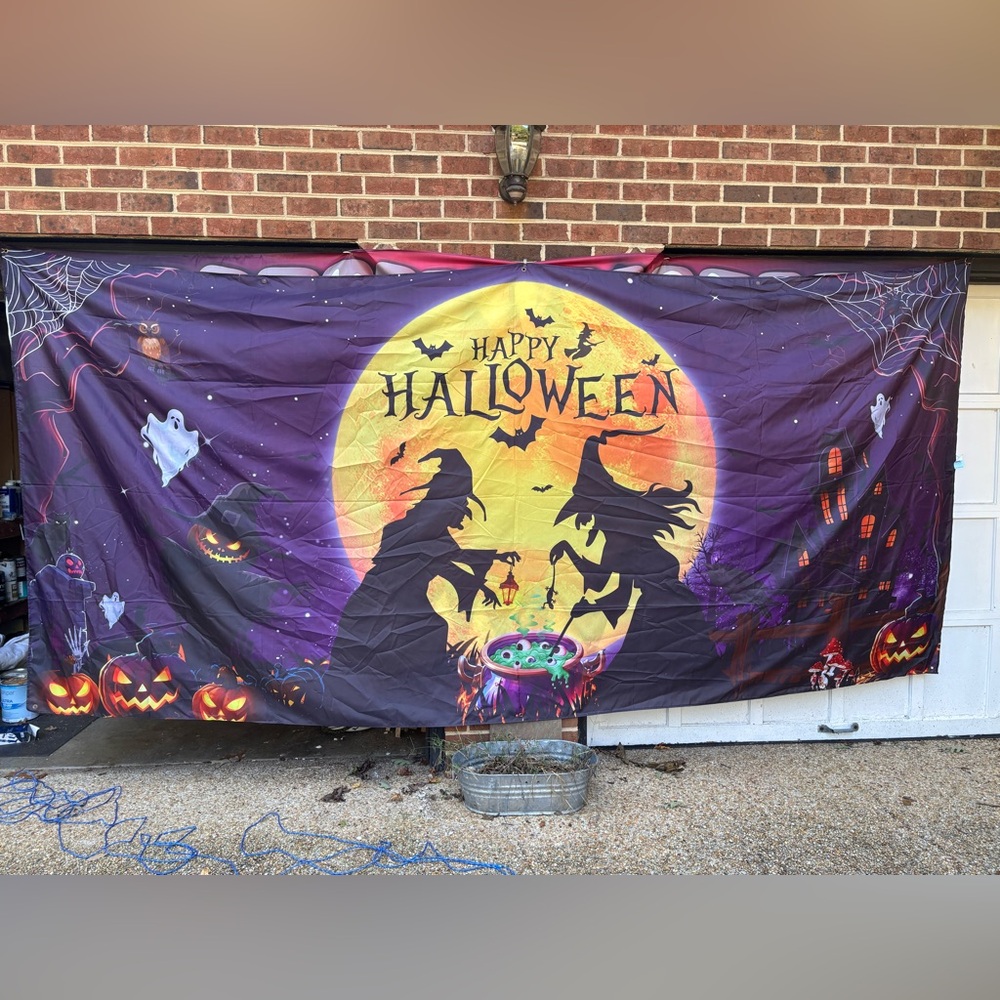 Large Halloween Witches Garage Door Decorations, 6 x 13 Ft - Picture 2 of 3
